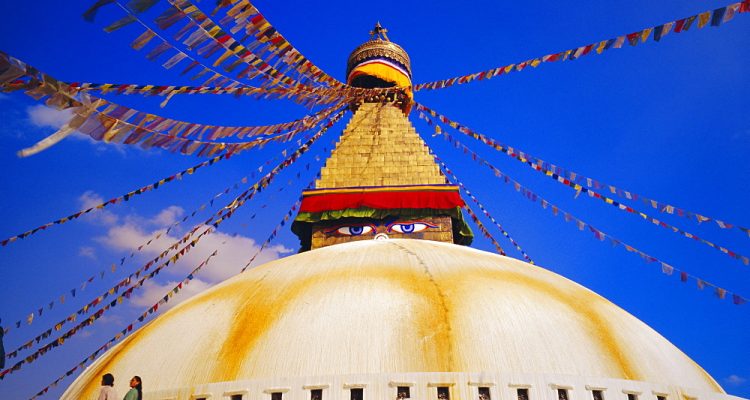 Buddist stupa, Bodnath, Kathmandu, Nepal, Asia
