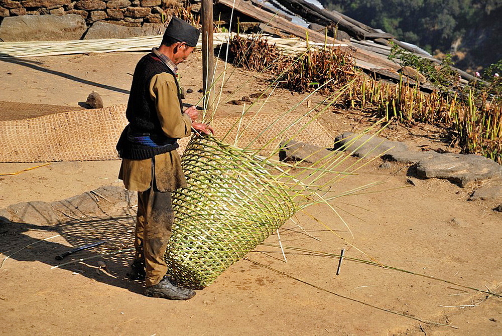 Basket making, Lantang, Nepal